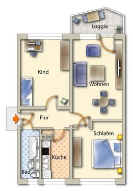 Foto - 3 Zimmer Etagenwohnung zur Miete in Freiberg