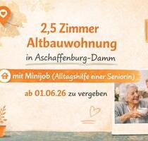 Minijob + 2 ½ Zimmer-Altbauwohnung mit Balkon in Damm zu vergeben - Aschaffenburg