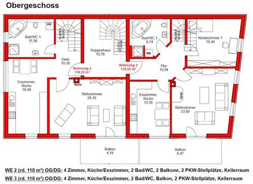 Foto - Zwei exklusive 4-Raum-Maissonetten Wohnungen mit Balkon