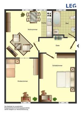 Foto - 3 Zimmer Erdgeschoßwohnung zur Miete in Kamen