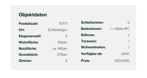 Foto - 4 Zimmer Einfamilienhaus zum Kaufen in Leinfelden-Echterdingen