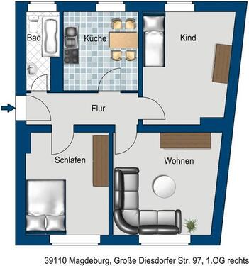 Foto - Helle 3-Zimmer-Wohnung freut sich auf neue Mieter