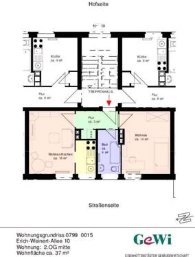 Foto - Nachmieter 2 Raum Wohnung - 354,00 EUR Kaltmiete,