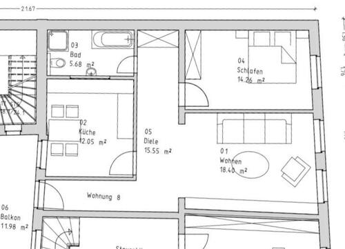 Foto - 2 Zimmer Wohnung 73,5qm - 735,00&nbsp;EUR Kaltmiete, ca.&nbsp; 73,50&nbsp;m&sup2;