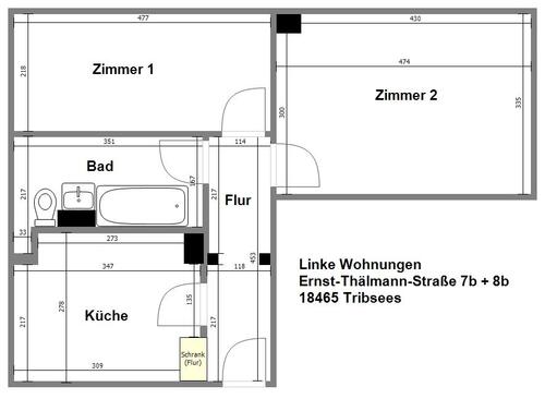 Foto - 2 Zimmer Etagenwohnung zur Miete in Tribsees