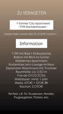 Foto - 1 Zimmer Etagenwohnung zur Miete in Frankfurt am Main