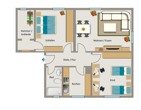 Foto - 3.5 Zimmer Erdgeschoßwohnung zur Miete in Herten