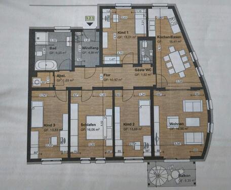 Foto - 5 Raum Wohnung - 1.500,00&nbsp;EUR Kaltmiete, ca.&nbsp; 122,00&nbsp;m&sup2;
