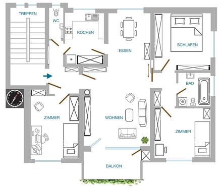 Foto - Eigentumswohnung zu verkaufen ( 5 Zimmer — Provisionsfrei )