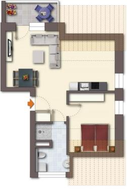 Foto - Südlohn: DG-Wohnung, ca. 55 m², 2 Zimmer, Balkon, Aufzug