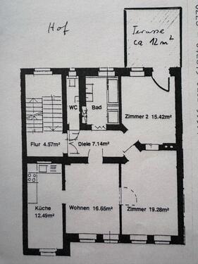 Foto - 3-Zimmer-Altbauwohnung mit Balkon ab 1. Mai