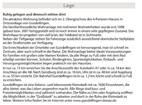 Foto - 3 Zimmer Dachgeschoßwohnung in Gundelfingen an der Donau