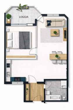 Foto - Erstbezug nach Sanierung: 2-Zi.-Wohnung mit Balkon in Konstanz