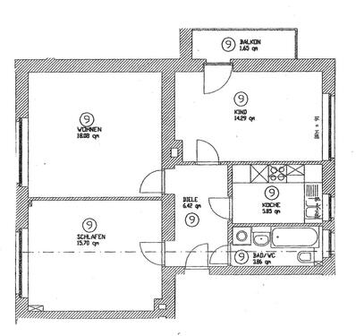 Foto - 3 Zimmer Erdgeschoßwohnung zur Miete in Dresden