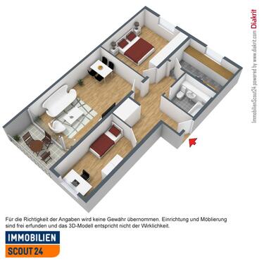 Foto - 3 Zimmer Etagenwohnung zur Miete in Monheim am Rhein