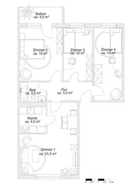 Foto - 4 Zimmer Etagenwohnung in Prenzlau