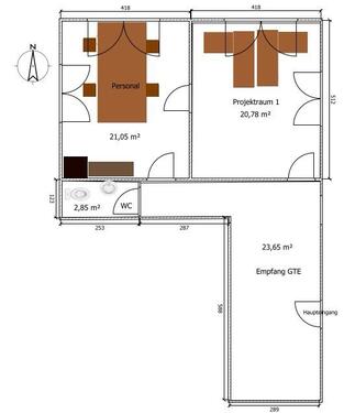 Foto - Büro zu Vermieten - 595,00&nbsp;EUR Kaltmiete, ca.&nbsp; 70,00&nbsp;m&sup2;