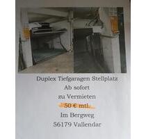 Duplex Tiefgarage in Vallendar - 50,00&nbsp;EUR Miete, in Vallendar (PLZ: 56179)