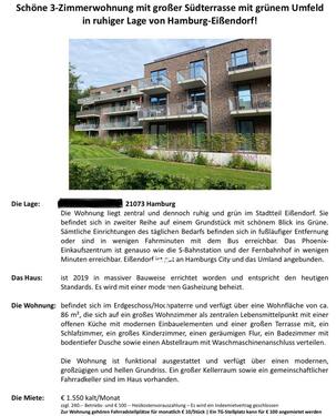 Foto - Etagenwohnung zur Miete in Hamburg