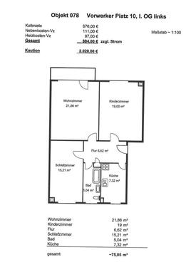 Foto - 3 Zimmer Wohnung - 676,00&nbsp;EUR Kaltmiete, ca.&nbsp; 75,00&nbsp;m&sup2;
