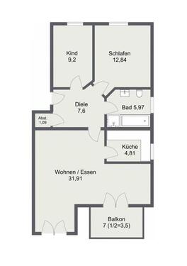 Foto - 3 Zimmer Etagenwohnung zur Miete in Hepberg