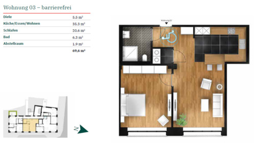 Foto - Großzügige 2-Zimmer-Denkmalwohnung - ab 01. November 2025