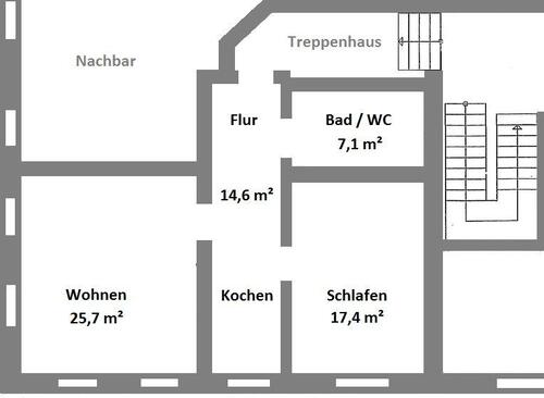 Foto - 2 Zimmer Etagenwohnung in Lauta
