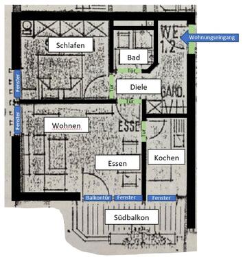 Foto - 2 Zimmer Hochparterre zur Miete in Saarbrücken