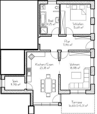 Foto - 2-Zimmer Wohnung mit Garten und Carport in Reischach