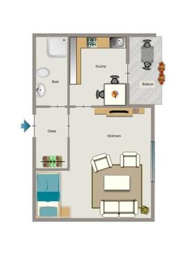 Foto - 1.5 Zimmer Etagenwohnung zur Miete in Lünen