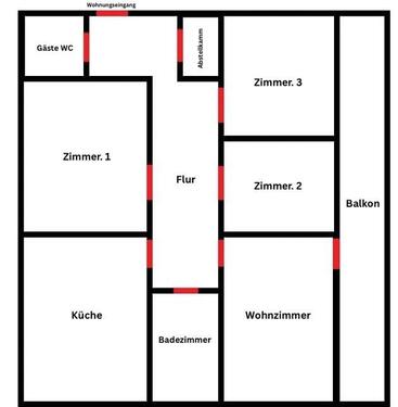 Foto - Tusche 4 Zimmerwohnung (1132€) gegen 3 Zimmer (Max 900€)