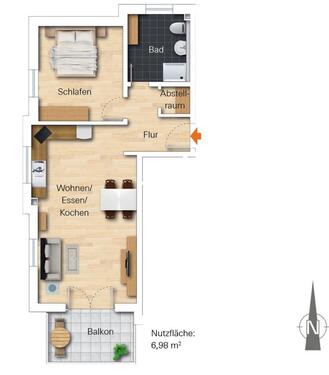 Foto - 2 Zimmer Etagenwohnung in Roding