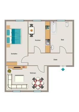 Foto - 2 Zimmer Etagenwohnung zur Miete in Duisburg