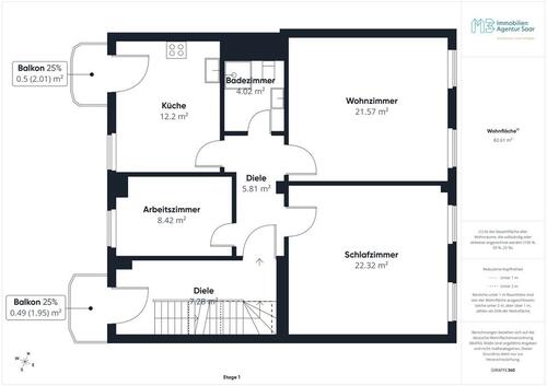 Foto - 3 Zimmer Etagenwohnung zur Miete in Saarlouis