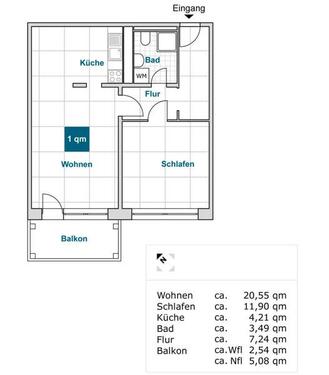 Foto - Wohnglück - günstige 2-Zimmer-Wohnung