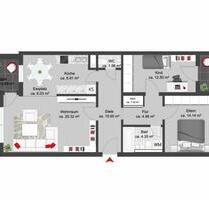 Helle 3-Zimmer-Wohnung mit zwei Loggien in München-Forstenried