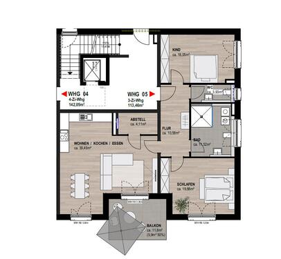 Foto - 3 Zimmer Etagenwohnung zur Miete in Neustadt an der Weinstraße