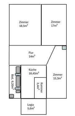 Foto - Großzügige 3-Raum-Wohnung mit Loggia in Leipzig-Schönefeld