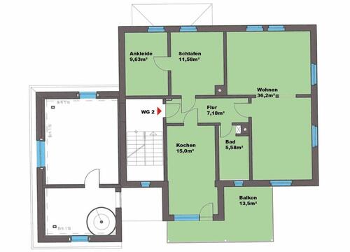 Foto - 2 Zimmer Wohnung - 920,00&nbsp;EUR Kaltmiete, ca.&nbsp; 92,00&nbsp;m&sup2;