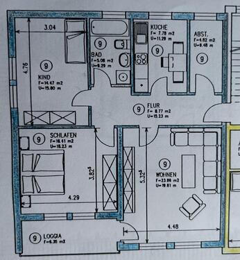 Foto - Helle 3,5 Zimmer Wohnung mit Loggia und Stellplatz