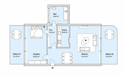 Foto - Schönes Penthouse mit zwei Dachgärten