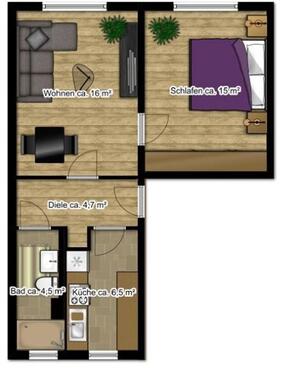 Foto - 2 Zimmer Erdgeschoßwohnung zur Miete in Borna