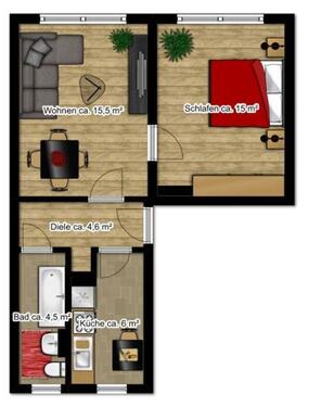 Foto - 2 Zimmer Erdgeschoßwohnung zur Miete in Borna