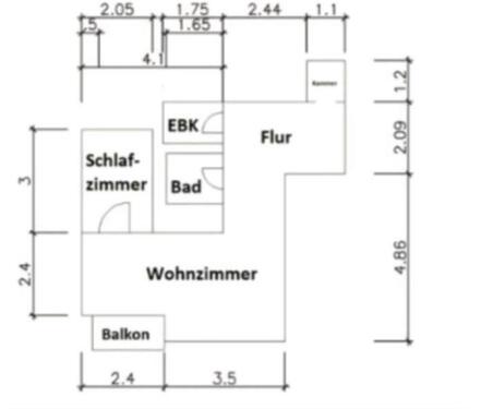 Foto - 1,5 Zimmer Wohnung, - 320,00 EUR Kaltmiete, ca.  39,00 m²