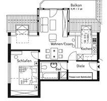 Schöne 2,5 Zimmerwohnung mit Dachterrasse und Fernblick - Maintal