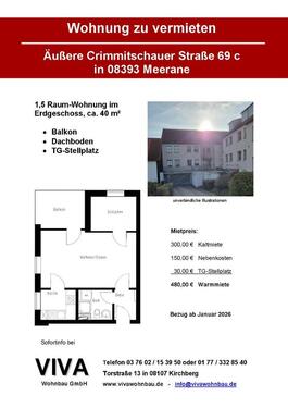 Foto - Etagenwohnung zur Miete in Meerane