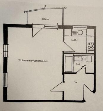 Foto - 1 Zimmer Mietwohnung zu vermieten