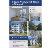 1-Raum-Wohnung mit Balkon in Stralsund – Prohner Straße 15