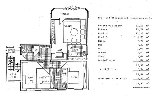 Foto - 4-Raum Wohnung mit Balkon in Dortmund-KLEY