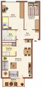 Foto - 3 Zimmer Etagenwohnung in Malchin